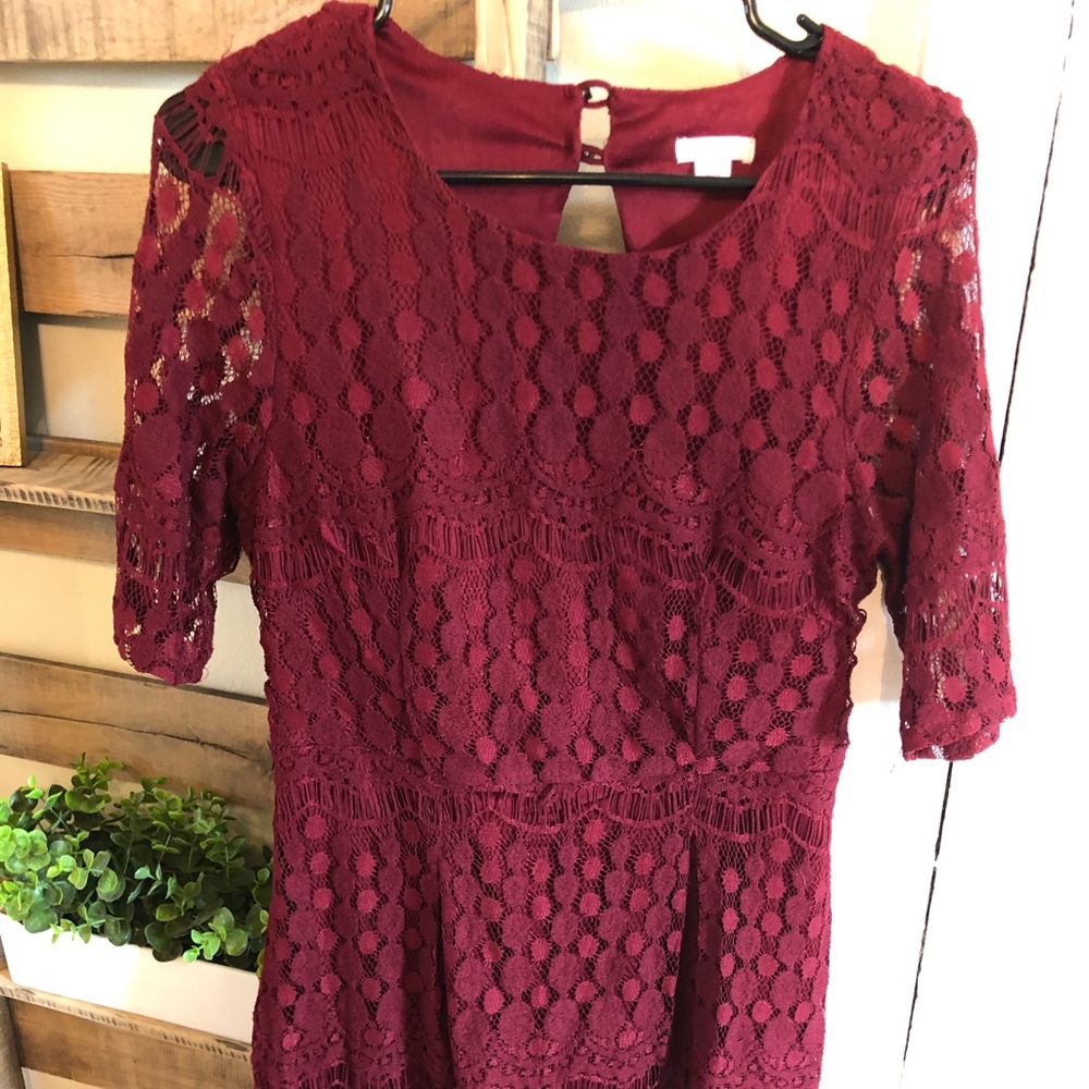 Cranberry knit dress